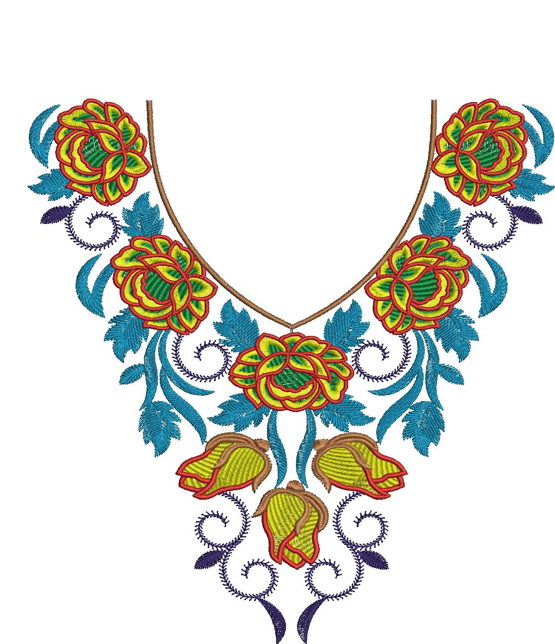 Arabic embroidery neck designs-4