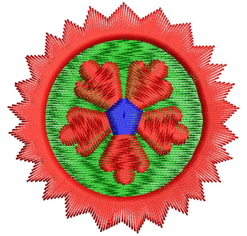 Round Flower Patch Design, Applick Free Patch Design, Free Embrodiery ...