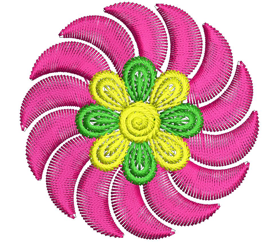 Flower Embroidery Patch Design For Small Machine, (21)