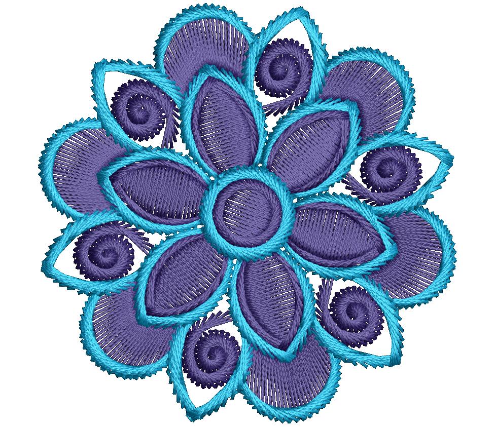 Flower Embroidery Patch Design For Small Machine, (118)