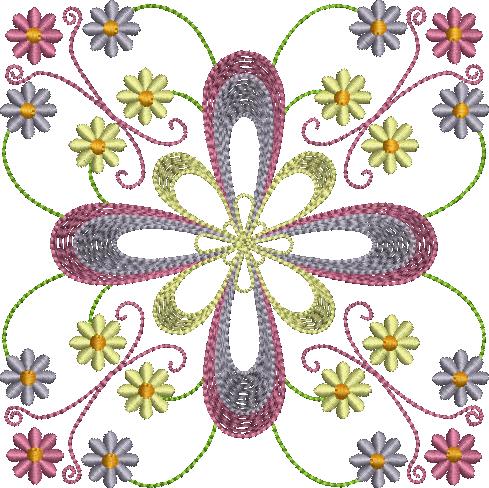 Free Round Flower Design, Patch Design, Free embroidery Design Download ...