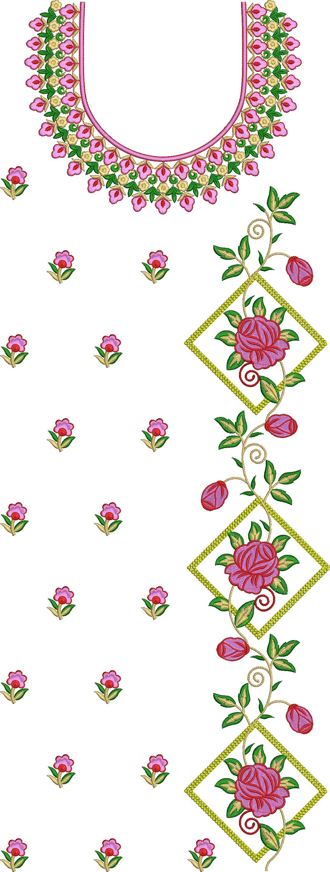 Full Part Woman Dress Embroidery Design, Free Suit Design (93)