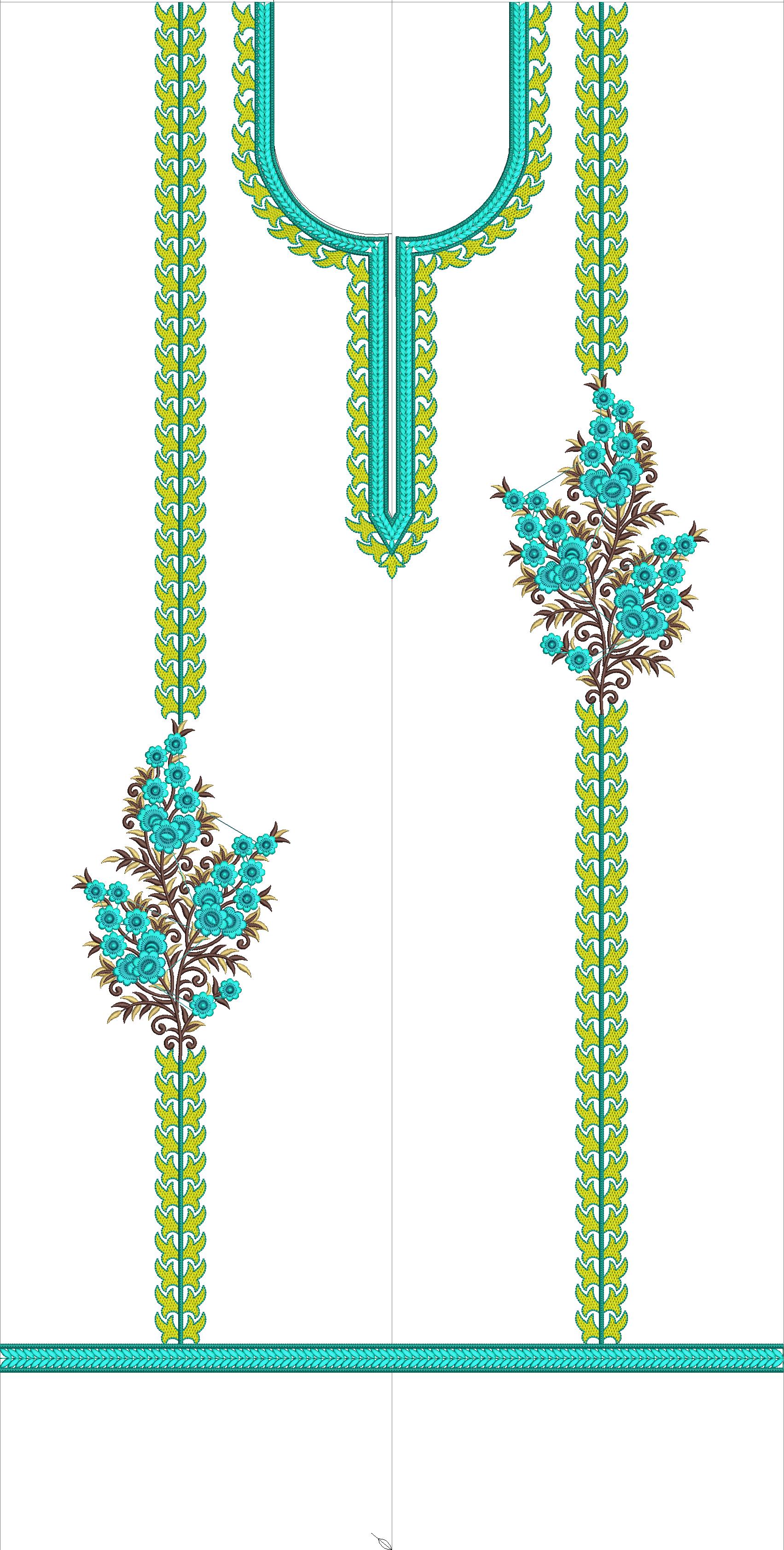 indian dress embroidery designs Green Luxury Silk Embroidery